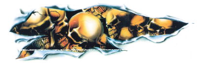 Skull shread left decal 2 3/4"x8 1/8" (GB)