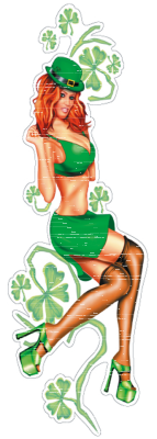 Irish lass babe decal 2.7"x8.3" (GB)