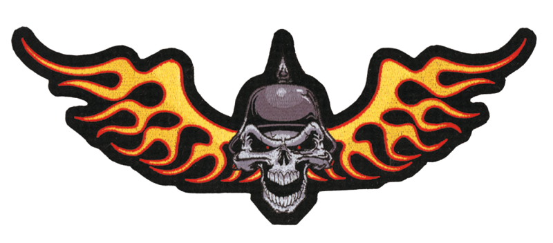 Biker Skull patch 12.75"x5" (GB)