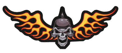 Biker Skull patch 12.75"x5" (GB)