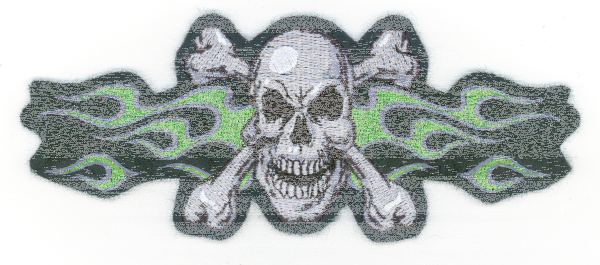 Green Flame Skull Mini Patch (GB)