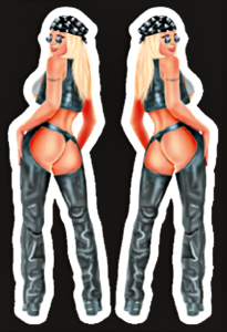 HARLEY BABE - MINI DECAL3"X4,75" (GB)