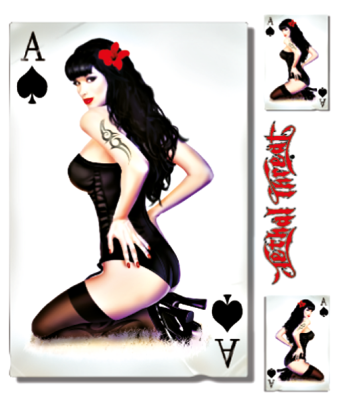 Ace of Spades Pin Up 5.5"x7" (GB)