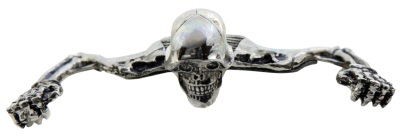 7" Headlamp Visor Ornament Skull Chrome (GB)