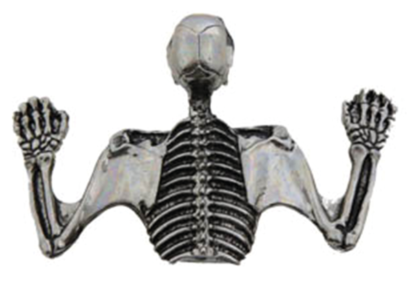 7" Headlamp Visor Ornament Skull Chrome (GB)