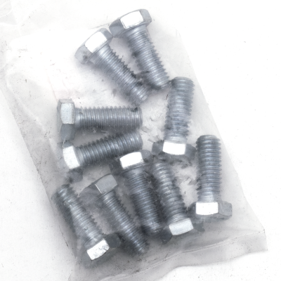 10pck hex bolt 3/8-16x1" UNC zinc (GB)
