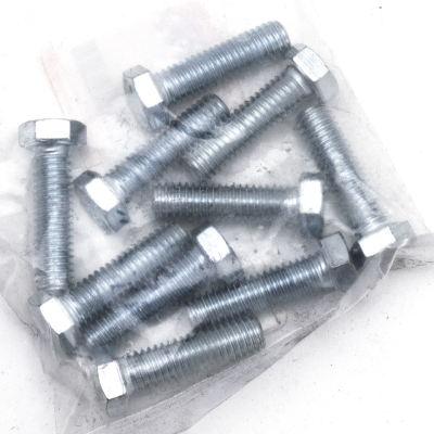 10pck hex bolt 3/8-16x1-3/8" UNC zinc (GB)
