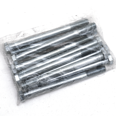 10pck hex bolt 3/8-24x4-3/4" UNF zinc (GB)