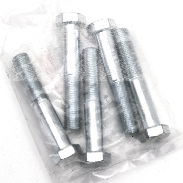 5pck hex bolt 1/2"-20x3" UNF zinc (GB)