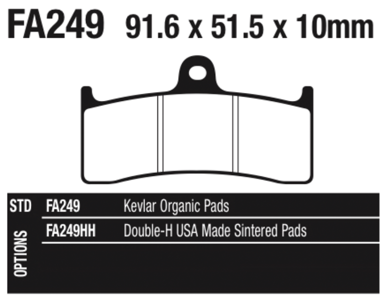 EBC FA Brake pads FR(A) TH=10mm (GB)