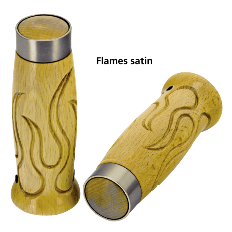 Flames style wooden grips satin chr band (GB)