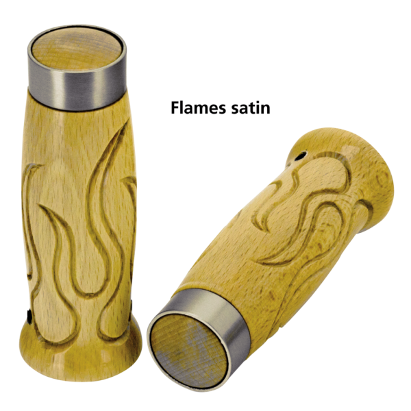 Flames style wooden grips satin chr band (GB)