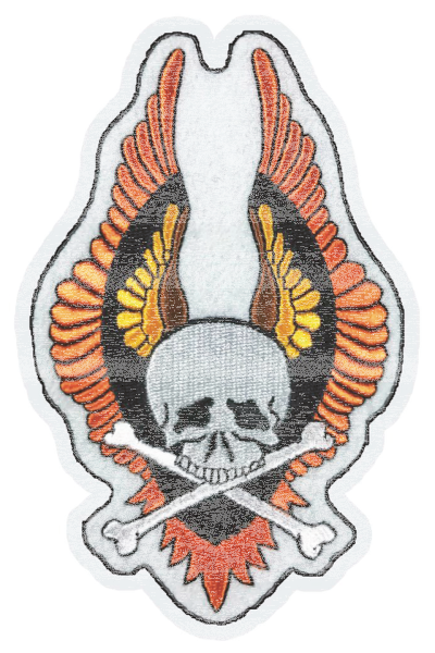 WING SKULL VINTAGE SERIES PATCH 4IN X 5. (GB)