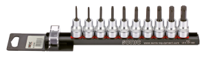 3/8" Socketbitset Torx 10Pc on rail