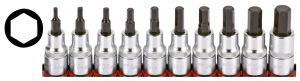 1/2" Socketbitset Hex metric 10Pc on rai (GB)