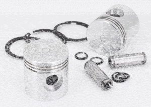 Pistons w/Hasting rings 45CI +.01" set/2 (GB)