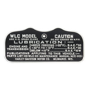 dataplate WLC 1943, zink