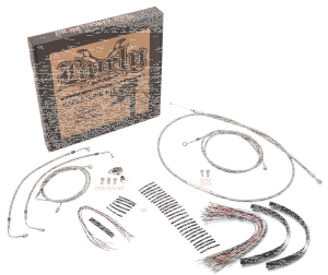 Cable kit braided St 13" bar ABS FLHT08- (GB)