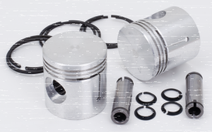 Pistons w/Hasting rings 45CI +.06" set/2 (GB)