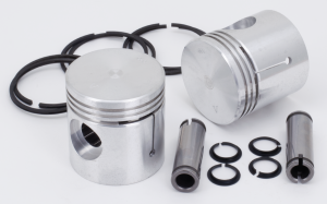 Pistons w/Hasting rings 45CI +.08" set/2 (GB)