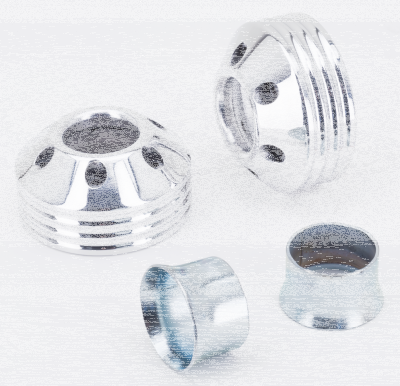 MCJ End Caps Royal 80 4-Ribbed Chrome (GB)