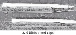 MCJ End Caps Royal 80 4-Ribbed Chrome (GB)