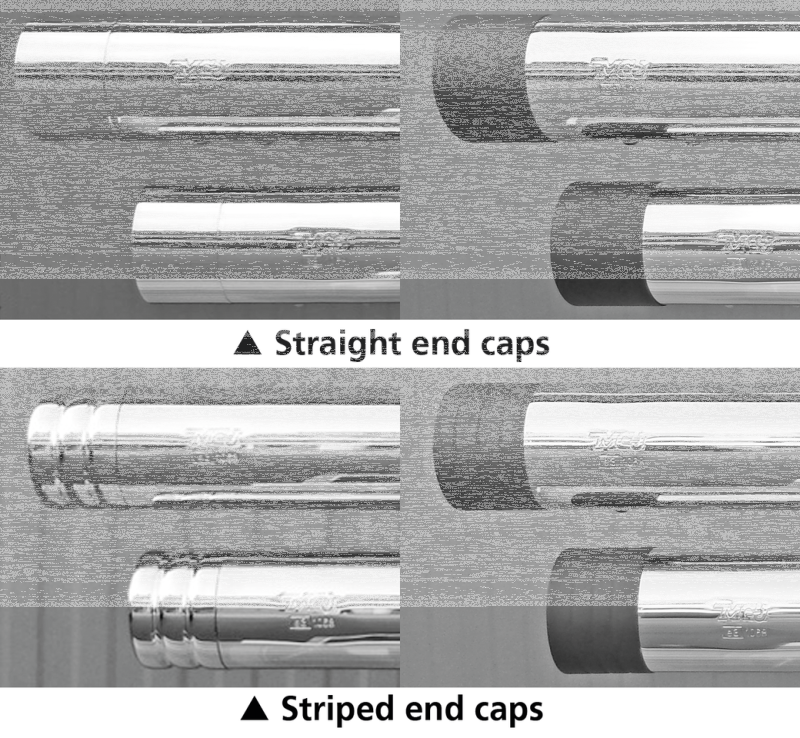 MCJ End Caps Royal 100 Striped Chrome (GB)
