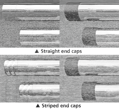 MCJ End Caps Royal 100 Striped Chrome (GB)