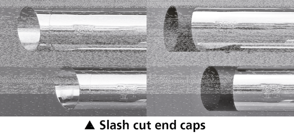MCJ End Caps Royal 80 Slash Cut Chrome (GB)
