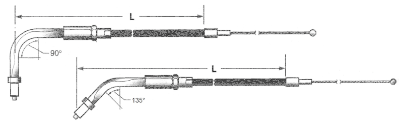 Barnett Black BT96 LN=41" 135° throttle (GB)