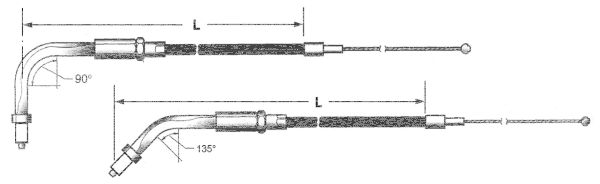 Barnett Black BT96 LN=41" 135° throttle (GB)