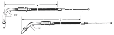 Barnett Black BT96 LN=41" 135° throttle (GB)