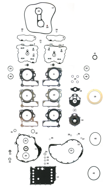 JGI GASKETS, EXHAUST, SET OF 2 (GB)