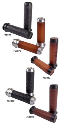 Lthr Moto Grips Blk/Blk Ribbed TBW (GB)