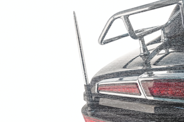 High Caliber Flexible 8" Antenna Chrome (GB)