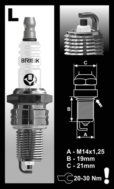 Each Brisk LR14YC Spark Plug (GB)