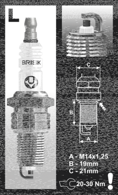 Each Brisk LR14YC Spark Plug (GB)