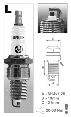 4Pck Brisk LR17YC Spark Plug (GB)