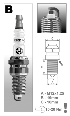 4PCK Brisk BR14YC Spark Plug (GB)