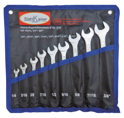 9Pc Combination spanner set SAE 1/4-3/4" (GB)
