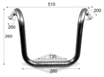 7/8" black Drag Bar 36" no dimples