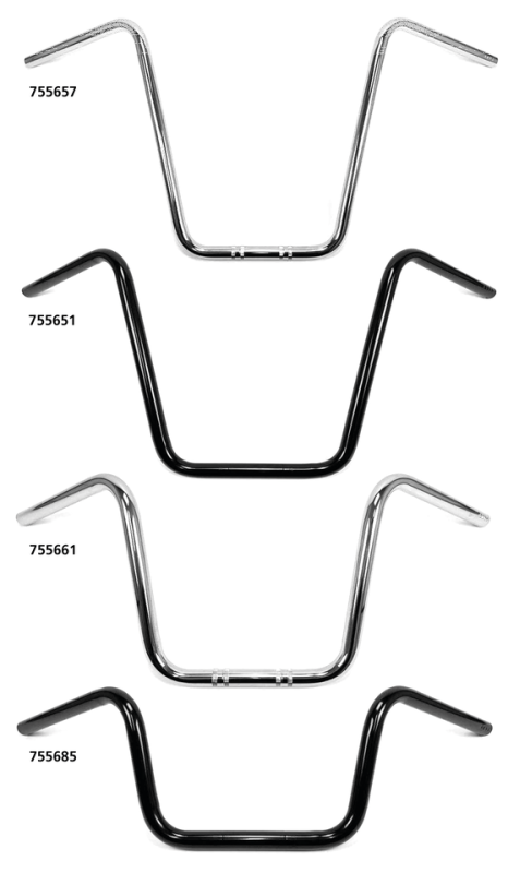 1" Ape Hanger 12" BLK dimpled (GB)