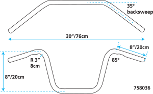 ZCP Chrome Gibbon 8-1/4" bar Dimpled (GB)