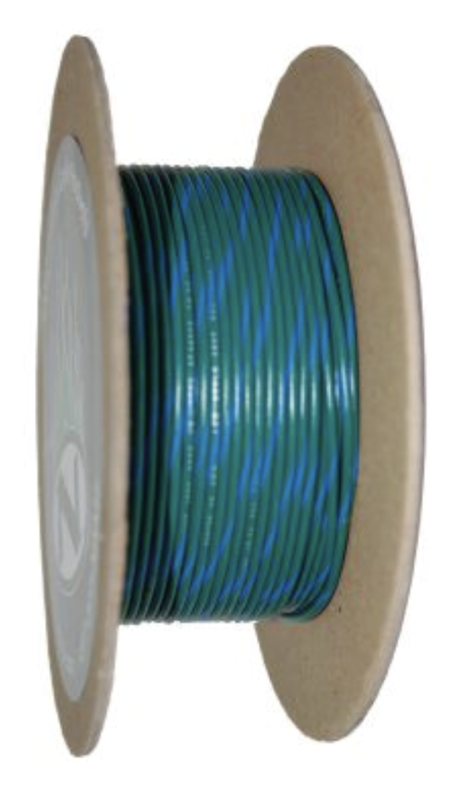 18-Gauge GREEN/BLUE STRIPE 100 Spool Pr (GB)