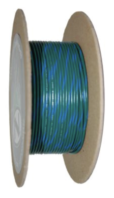18-Gauge GREEN/BLUE STRIPE 100 Spool Pr (GB)