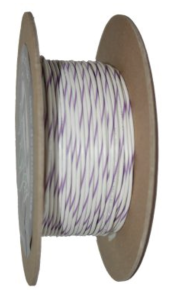 18-Gauge WHITE/VIOLET STRIPE 100 Spool