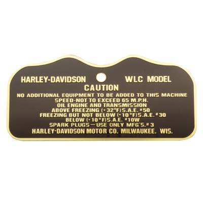 cautionplate early 42WLC military brass (GB)