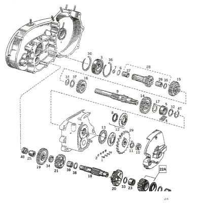 C1 gear, 17T w/speedo drive gear XL54-72 (GB)