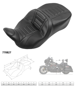 2-Up Pleated 2 Seat Black FLH/T09-20 (GB)