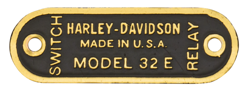 Name plate relay-switch brass 32E genera (GB)
